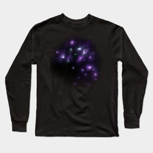 Purple constellation and bright stars Long Sleeve T-Shirt